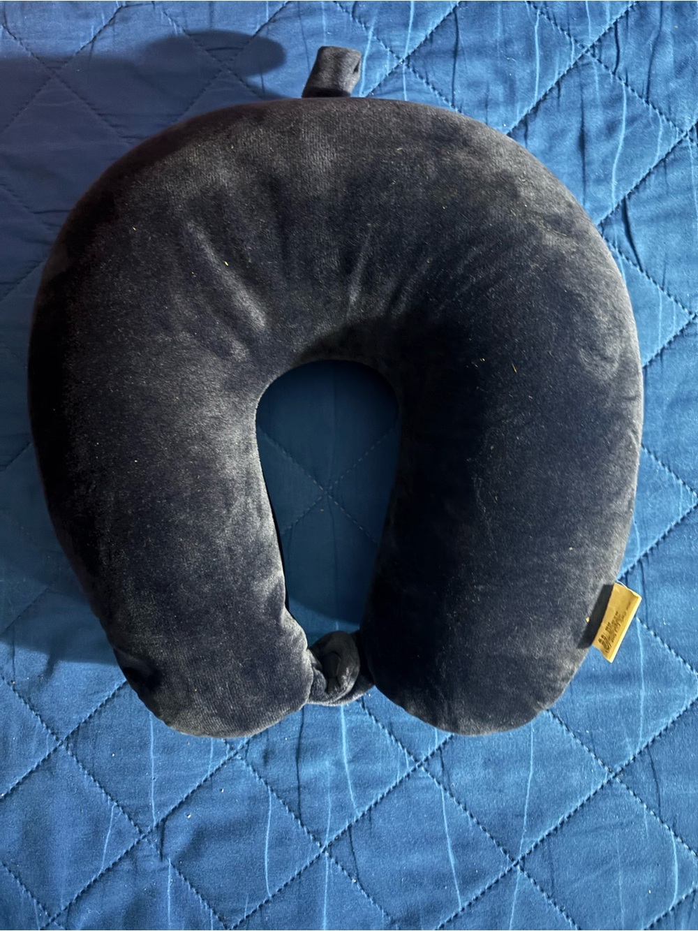 Black Memory Foam Travel Neck Pillow by